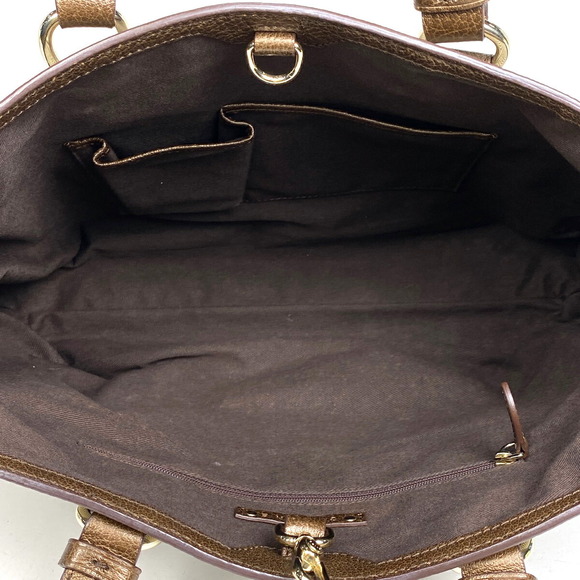 Celine Carriage Pattern Canvas Tote Handbag Beige Brown - Picture 6 of 6